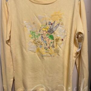 Disney Tinker Bell “Think Happy Thoughts” Sweatshirt Large NWT